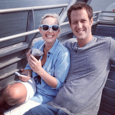 Young couple on the ferry