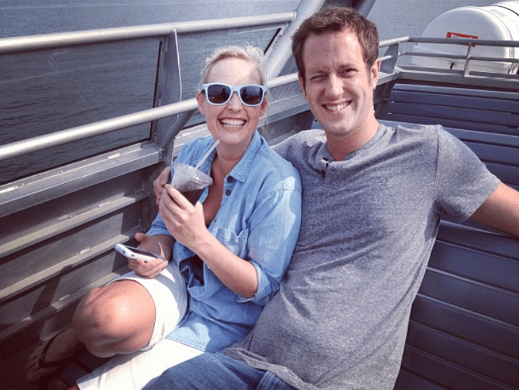 Young couple on the ferry