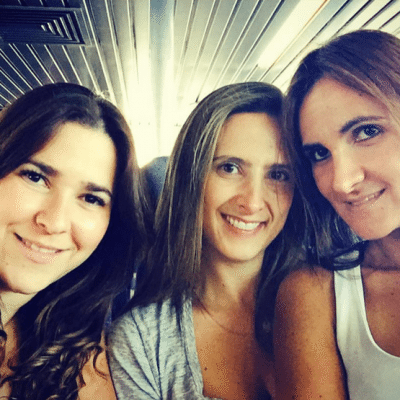 Friends taking a selfie on the ferry