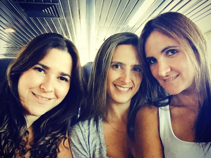Friends taking a selfie on the ferry