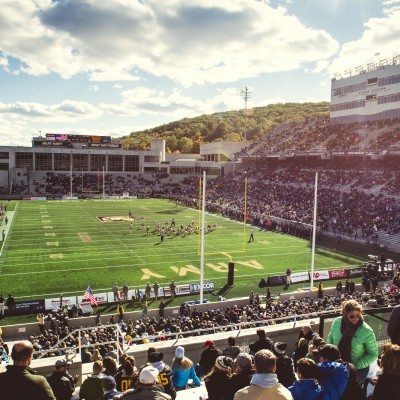 Fans cheering on Army football