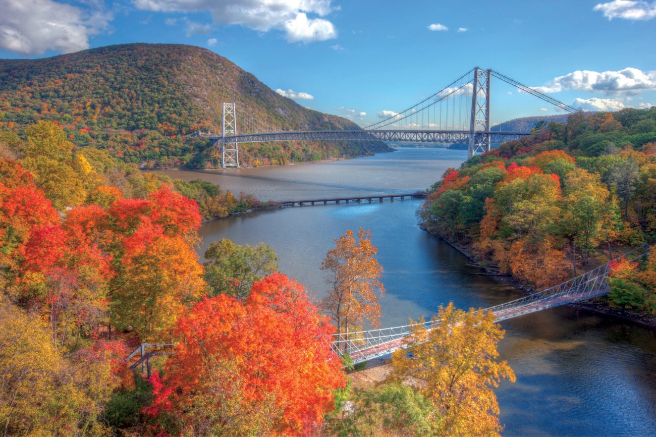 Seastreak Fall Foliage Cruise With A Vew Of The Bear Mountain Bridge