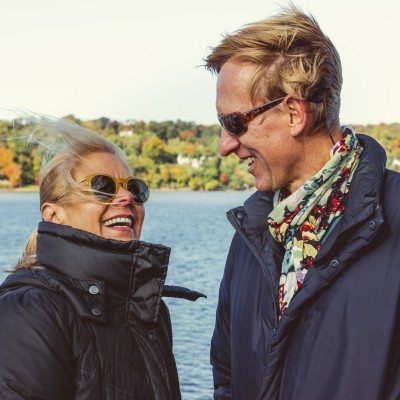 Passengers enjoying the fall weather